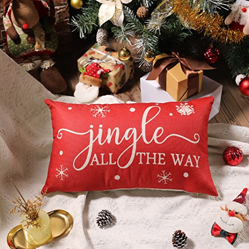 Allorry Merry Christmas Pillow Covers Set Of 2 Cotton Linen Farmhouse Christmas Decorations Throw Pillow Cases Covers For Couch Bed Sofa 12X20 Inches #TOP1