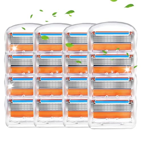 替刃 Fusion 替え刃 5段刃 フュージョン プログライド 互換 髭剃り ひげそり マニュアル カミソリ (16 個セット)