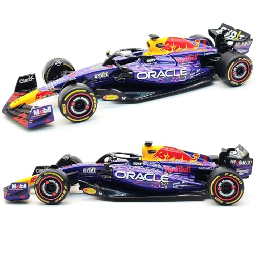 Image of PLUSPOINT 1:43 Scale 2023 RB19#1 Racing Diecast Model Car, Purple Black Alloy Metal Collectible Vehicle with Smooth Rolling Wheels for Display Collectors