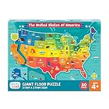 Chuckle & Roar - USA Map Puzzle - Engaging and Educational Puzzles for Kids - Larger Pieces Designed for Preschool Hands - 50 PC Floor Puzzle