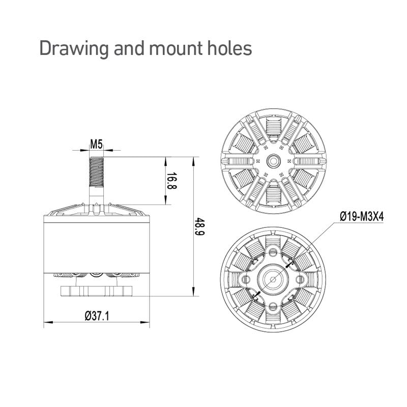MAD BSC 3115 490KV 900KV 1050KV 6S Brushless Motor for 9-11Inch FPV Freestyle Racing Drones (490KV)