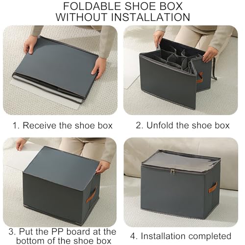 Organisateur à chaussures pliable avec couverture transparente - 7