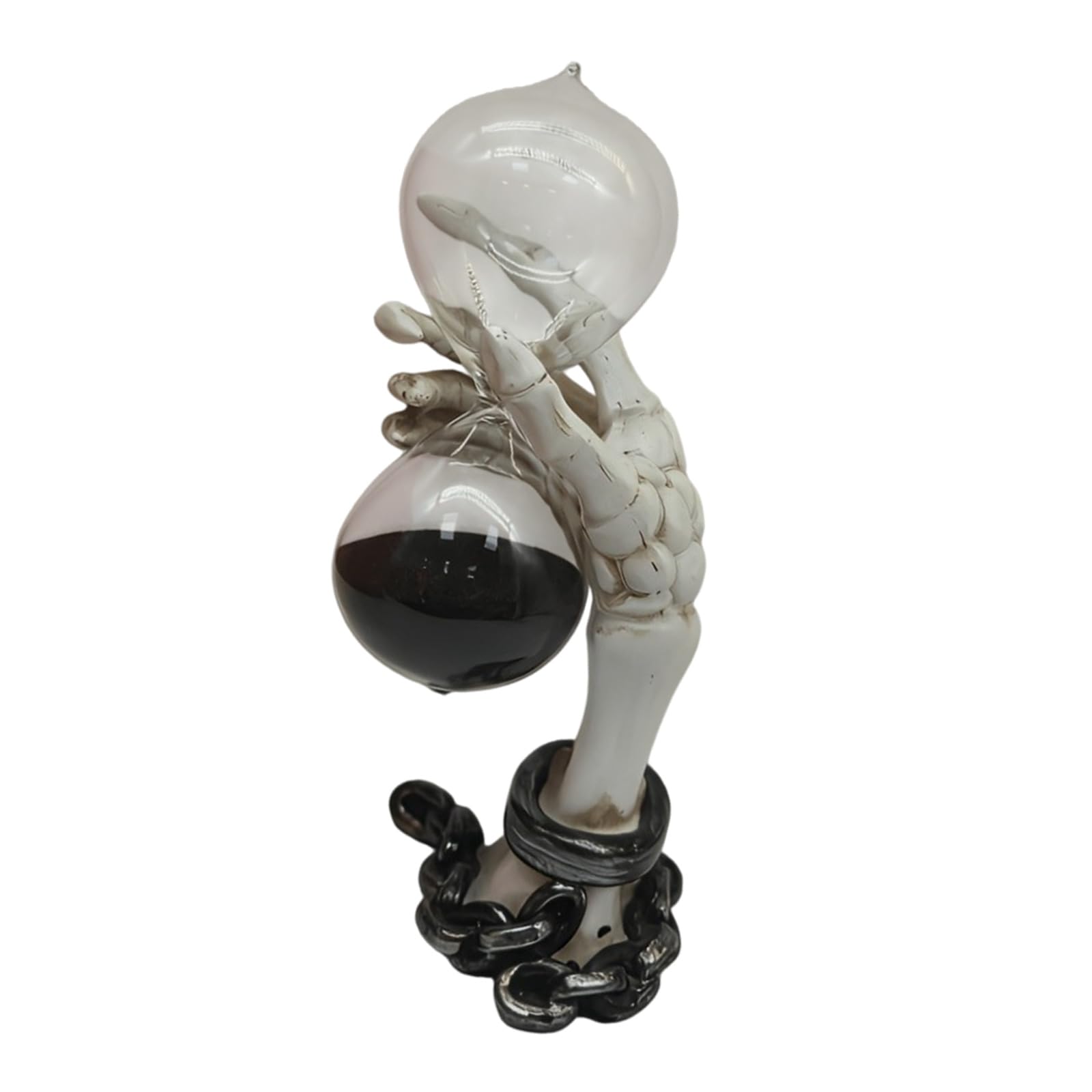 CAZSTYK Skeletons Hand Hour Glass Sand Timer Statues Decorative Sculpture Ornament Collectible Figurines Scary Halloween Decors Skull Sand Timer Statues