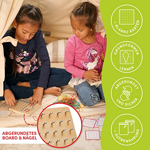 CUBIDI® Kreatives Montessori Geobrett für spannende Figuren - Feinmotorik Lernspielzeug - Geoboard ab 5 Jahre Geschenk für Jungen und… – Ansicht 4