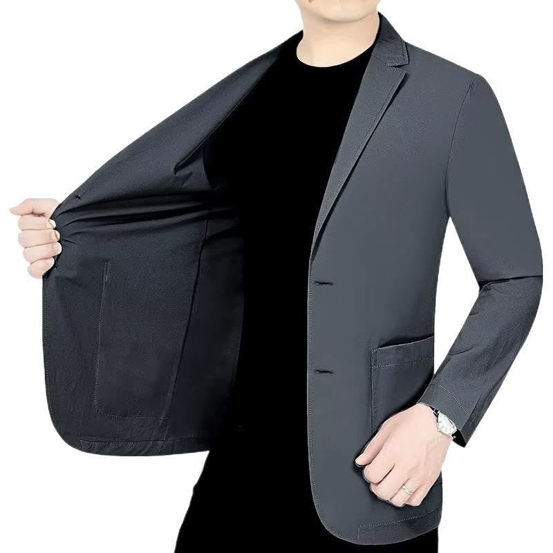 Men's Summer Stretch Lightweight Suit Jacket Breathable Business Casual Blazer for Men-Dark Grey