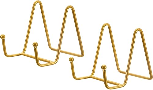 Miniatura 6 de uxcell Soporte de placa para exhibición, 2 soportes de placa de caballete de hierro de 6 pulgadas, soportes de exhibición de placas decorativas de