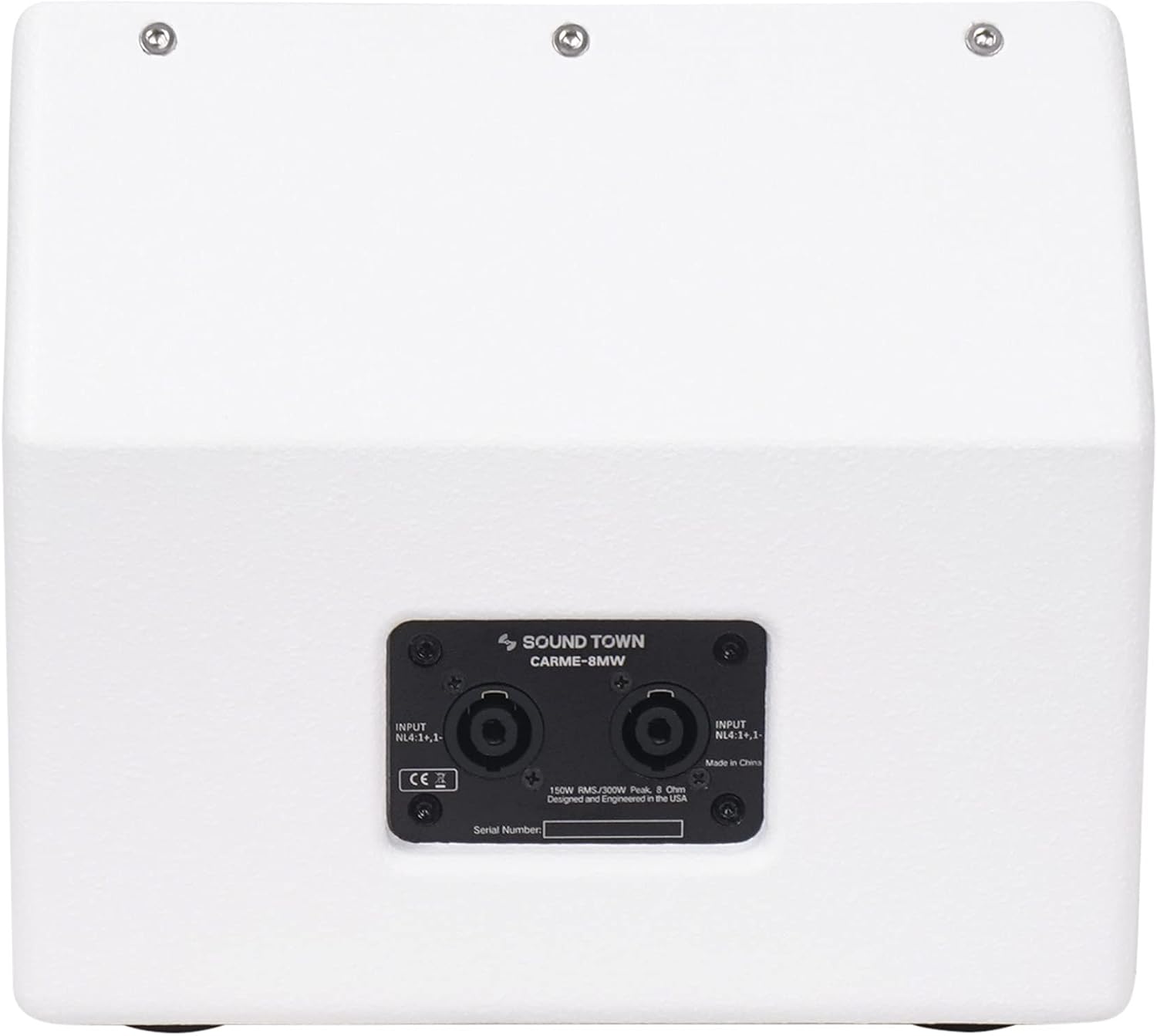 Sound Town CARME Series 8" Coaxial 2-Way Professional PA DJ Stage Monitor Speaker, White with U Mounting Bracket, for Installation, Live Sound, Bar, Church (CARME-U8MW)