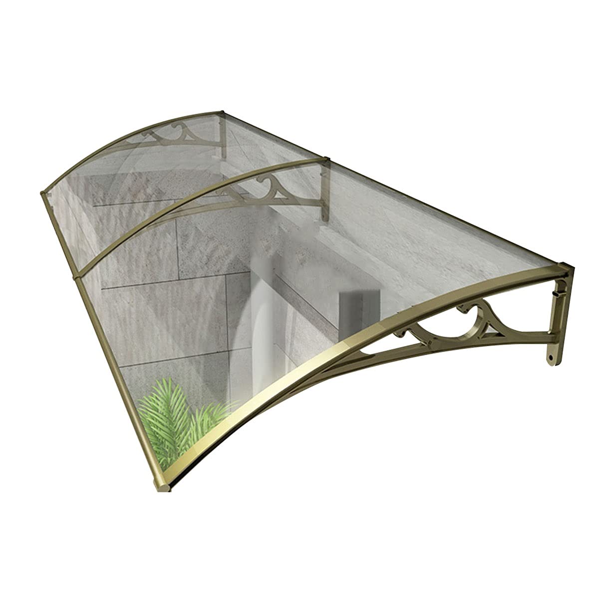 Auvent de porte contre la pluie et le soleil - Abri transparent bronze L&S