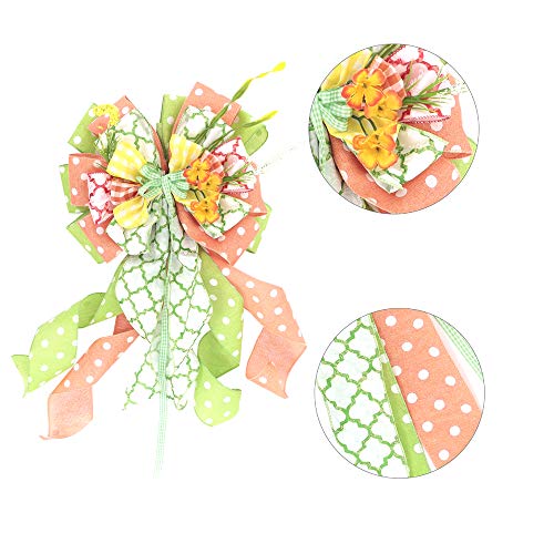 Wlflash Spring Theme Wreath Door Wall 25 Inch Decoration Large Colorful Clovers Bows Wall Ornaments For Home Decor (Spring Bow) #TOP1