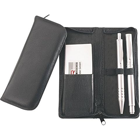Alassio, Pencil Case, for 3 Pens, Black Cover