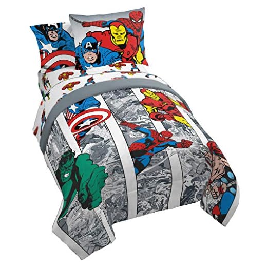 Jay Franco Marvel Avengers Comic Cool 5 Piece Twin Bed Set