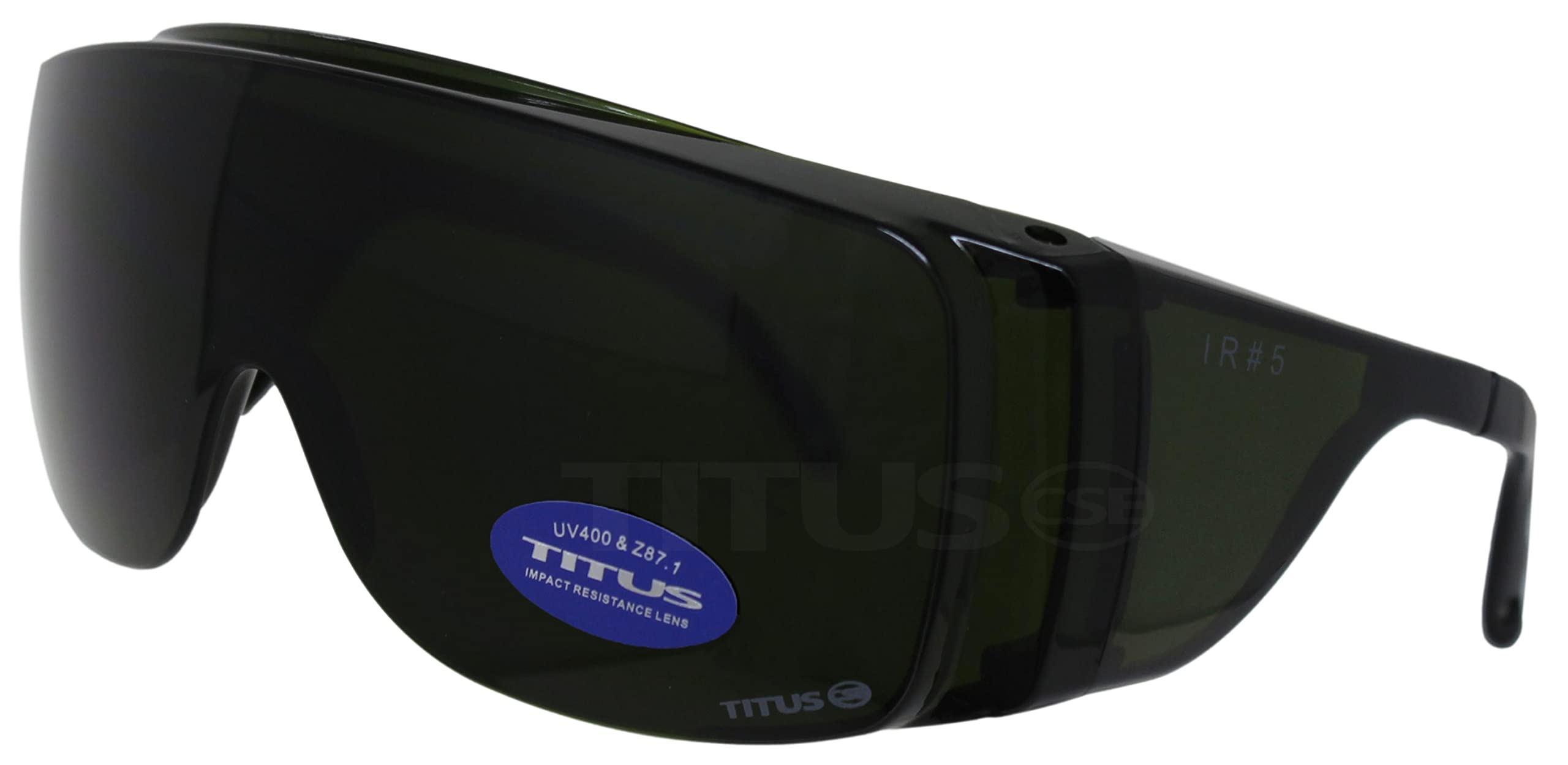 TITUS Gafas de seguridad de soldadura IR de estilo retro con escudo lateral plegable o OTG Fit sobre gafas Rx IR3 IR5 (solo gafas, IR # 5 OTG)