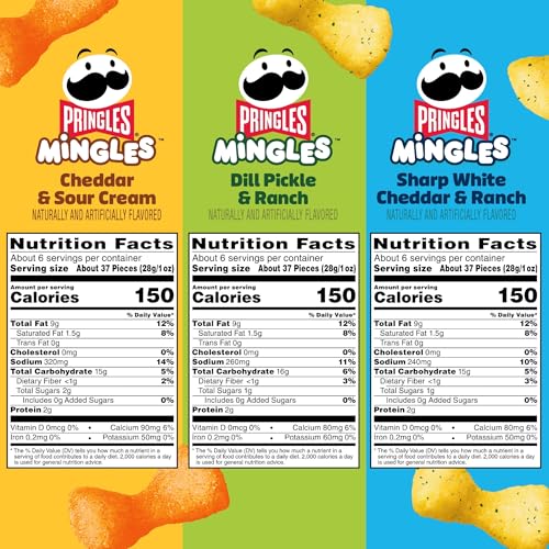 Image of Pringles Mingles Puffed Snacks, Variety Pack, Cheese Puffs, Salty Snacks (3 Bags)