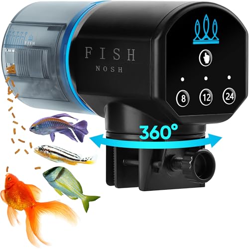 FISHNOSH Automatic Fish Feeder for Aquarium – New Generation 2024, Auto Food Dispenser with Timer for Small Tank, Big Aquariums & Pond – Model ML