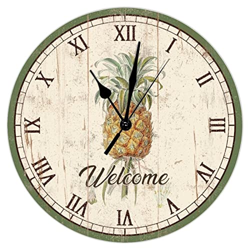 Tropical-Yellow-Pineapple-Wooden-Wall-Clock-Retro-Kitchen-Clocks-Fruit-Large-Wooden-Wall-Clocks-Battery-Operated-12-Inch-Non-Ticking-Rustic-Wall-DecorHome-Decor-for-Living-Room-Bedroom-Office Tropical Yellow Pineapple Wooden Wall Clock Retro Kitchen Clocks Fruit Large Wooden Wall Clocks Battery Operated 12 Inch Non Ticking Rustic Wall DecorHome Decor for Living Room Bedroom Office