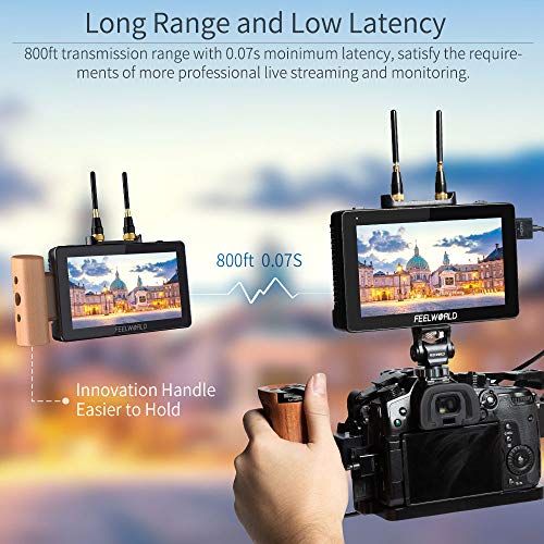 Image of FEELWORLD FT6 FR6 5.5 Inch Wireless Video Transmission DSLR Camera Field Monitor Built in Transmitter and Receiver System Long Range 800ft Low Latency 0.07s Touch 3D LUT HDR 4K HDMI Director AC DP