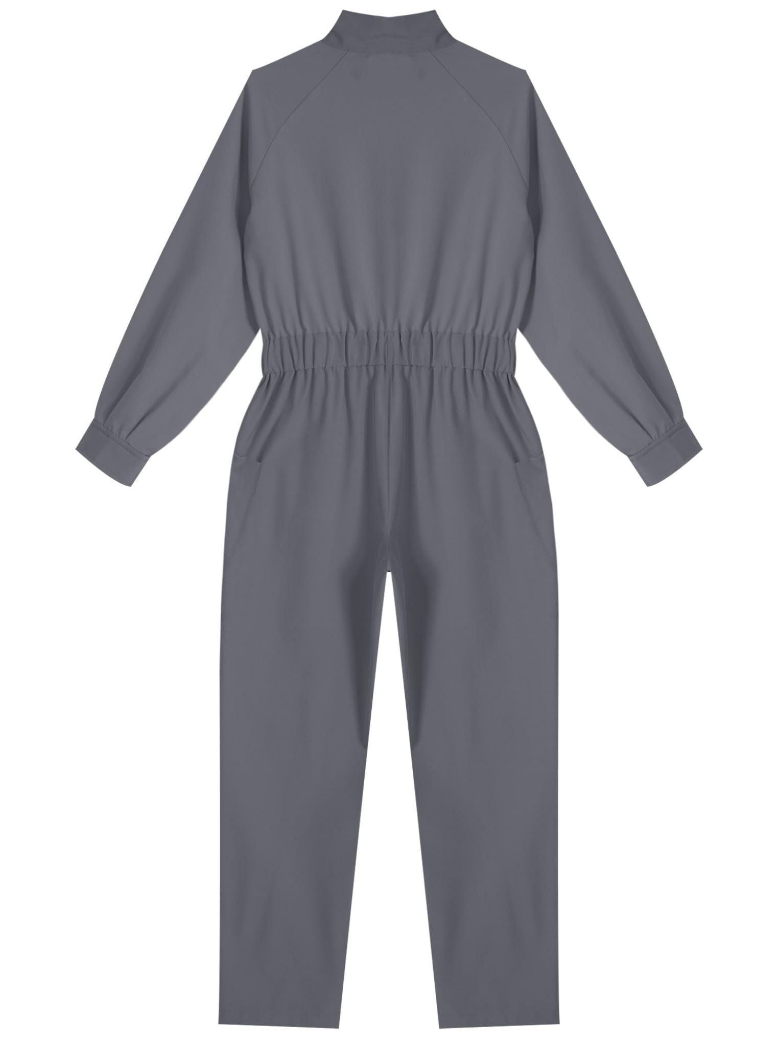 Freebily Mono De Manga Larga Liso con Cremallera para Niñas Pantalones con Peto De Trabajo Overoles Holgados De Verano con Bolsillos