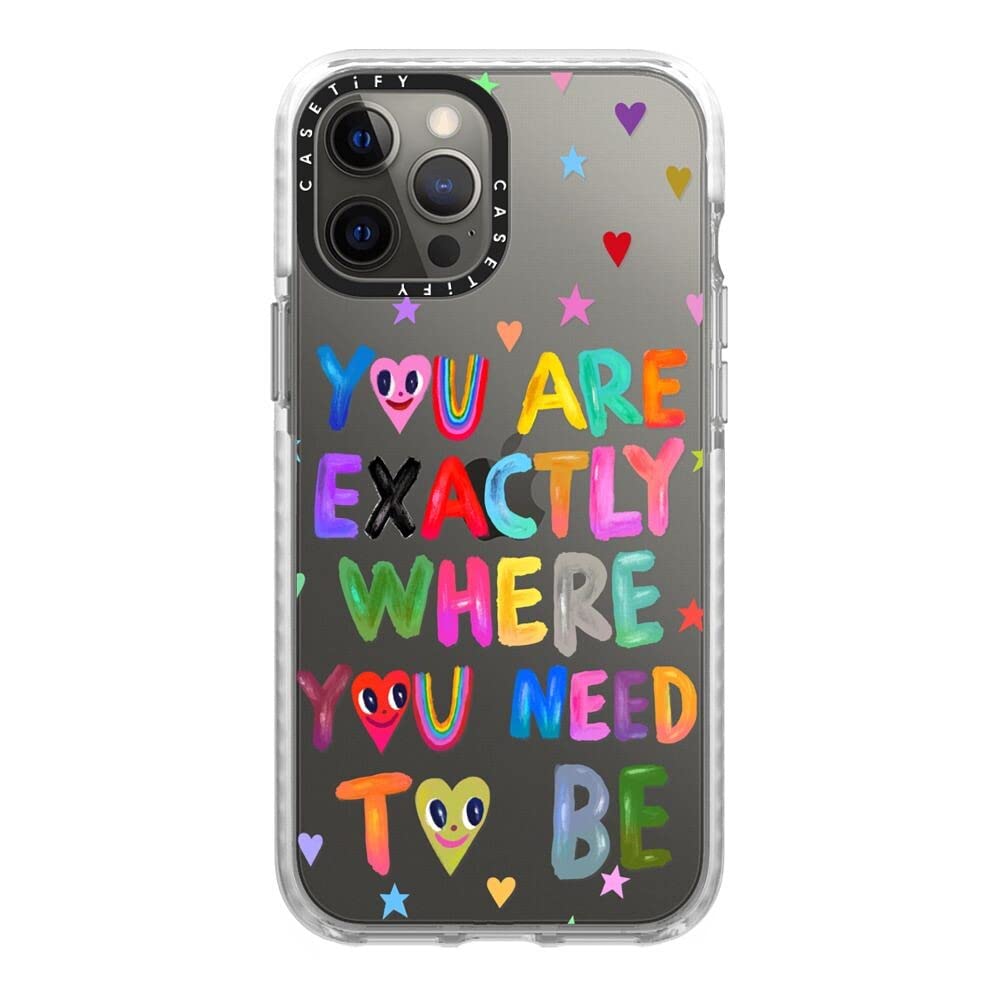 CASETiFY Impact iPhone 12 Pro Max Case [6.6ft Drop Protection] - You are Exactly - Clear Frost