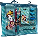 Kit Escolar Infantil Completo com Estojo e Acessórios Maria Clara e JP - Conjunto Escolar para Meninos e Meninas Volta às Aulas Material Didático Premium