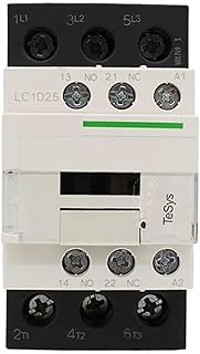 Contactor de CA montado en riel negro, 1NO, 1NC, voltaje de bobina 24v, 110V, 220V, 380V, trifásico, 3 polos, 50/60Hz, Lc1d32, 1 Uds. (Color : LC1D38B7C 38A AC24V)