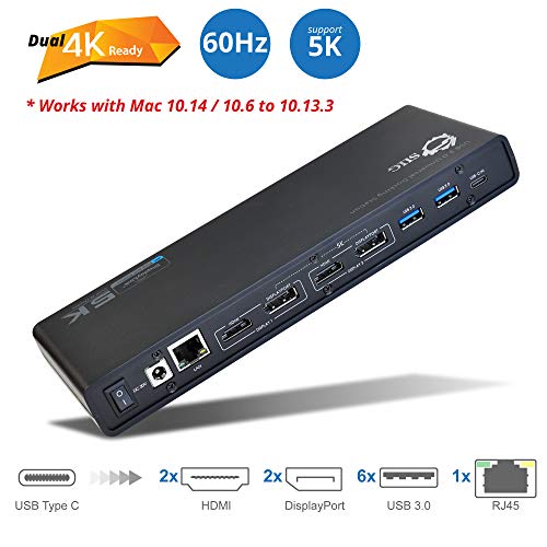 SIIG USB Type C 4K Dual Monitor Docking Station - Dual 4K@60HZ or