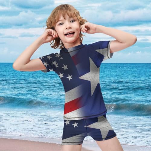 USA and Puerto Rico FlagsChildren's Casual Swimsuit Set - Simple and Versatile7-9Y（120cm）2