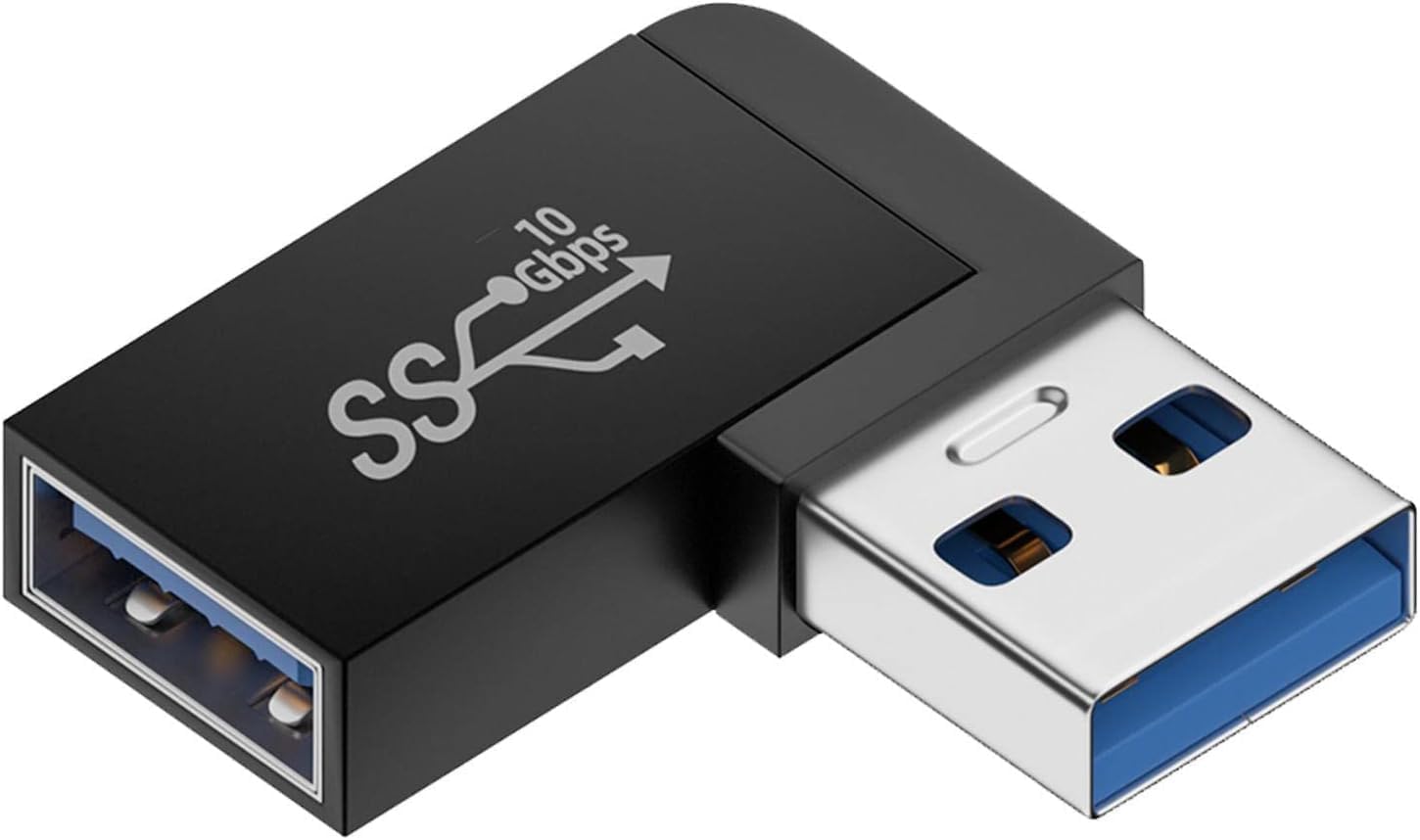USB 3.0 Right Angle Adapter, USB A Male to USB C Female, 10Gbps Speed, Extension Coupler for Vertical USB Devices-image-47