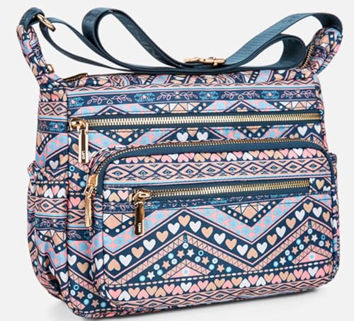 Image of Crossbody Bags for Women Multi Pocket Shoulder Bag Waterproof Nylon Messenger Purses and Handbags