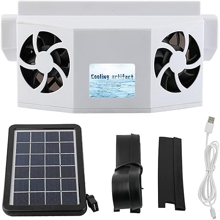 Amazon 車用排気ファン カーファン カーソーラーファン Usb充電可 換気扇 搭載 冷却空気 ソーラーパネルとファンの分離設計 車載ファン 車用冷房品 車内換気 熱気排出 空気清浄機 消臭 自動車 車載用 省エネ 白 3ｗ 車載用冷暖房器具 車 バイク