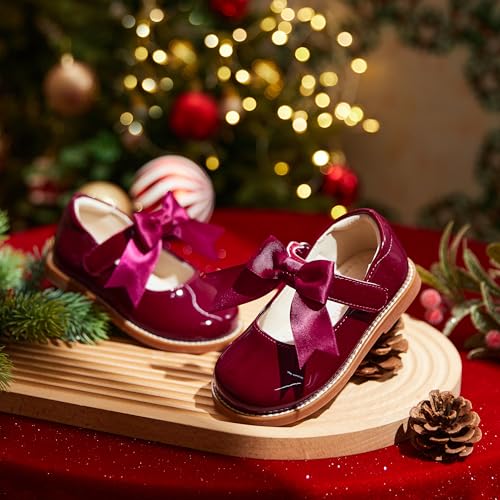 Image of PHIRAMIN Toddler Girl Mary Jane Dress Shoes-Little Girl School Uniform Shoes for Wedding Party
