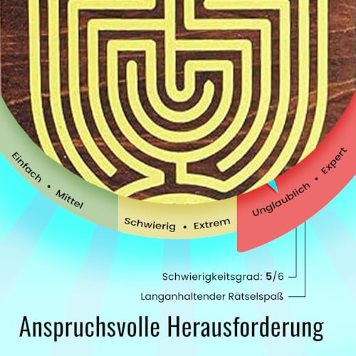 Logica Spiele Art. Labyrinth Puzzle Box - Geheimschachtel - Schwierigkeit 5/6 Unglaublich - Geschenkbox - Denkspiel aus Holz - Knobelspiel - Geduldspiel - Leonardo da Vinci Kollektion