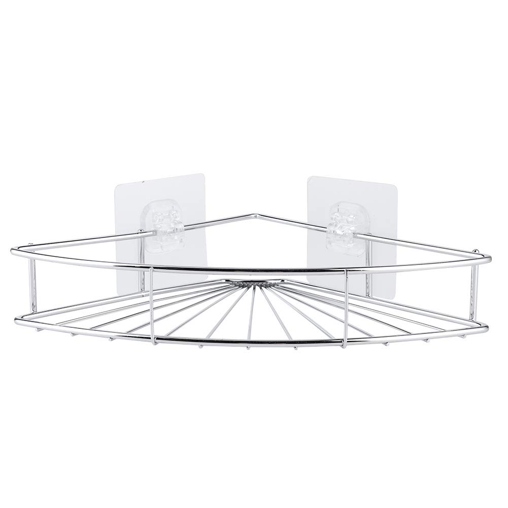 Shower Caddy Shelf Organizer Rack Stainless Steel Triangular Storage Shelf Corner Bathroom Shelf Rack Organizer with Adhesive for