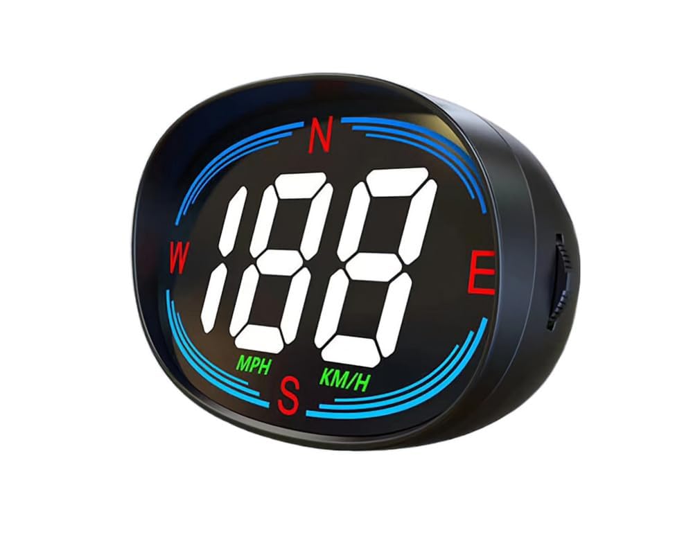 Tachimetro Digitale GPS Per Auto - Display Head Up, Allarme Velocità, Bussola, 7 Colori LED - Foto 5