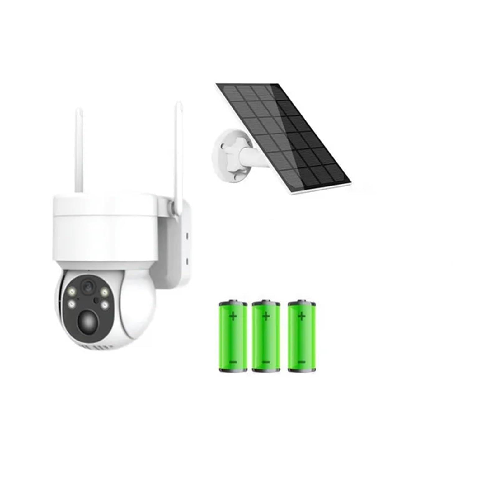Telecamera di sicurezza, Telecamera PTZ solare di sicurezza CCTV wireless da 4MP IP ricaricabile con batteria esterna pannello(Wifi Cam 32G Card)