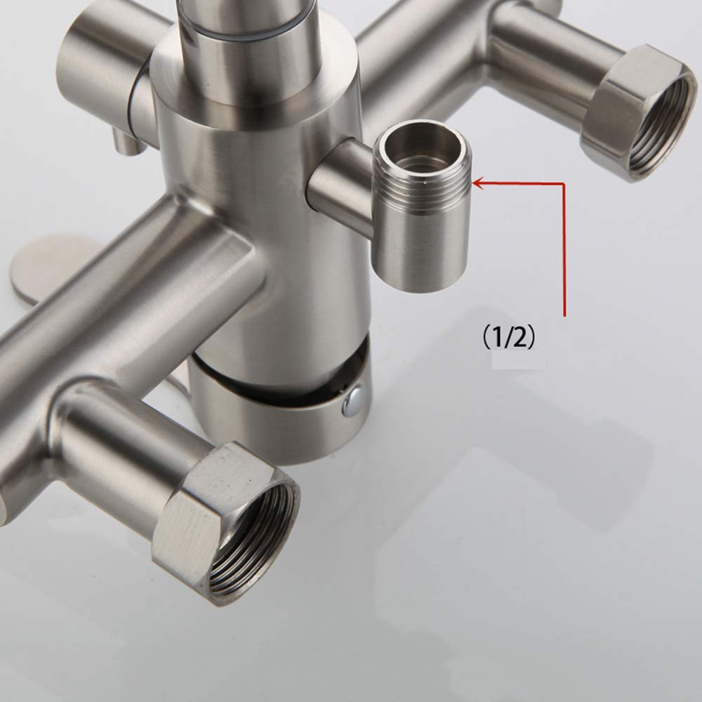 Wasserhahn Küche Wandarmatur Für Küche, Mit Spritzpistole Und 2 Wasserstrahlarten, Wasserhahn Wand Schwenkbarem 360°-Auslauf,Einfache Montage Küchenarmatur Wandmontage (Gebürstetes Nickel)
