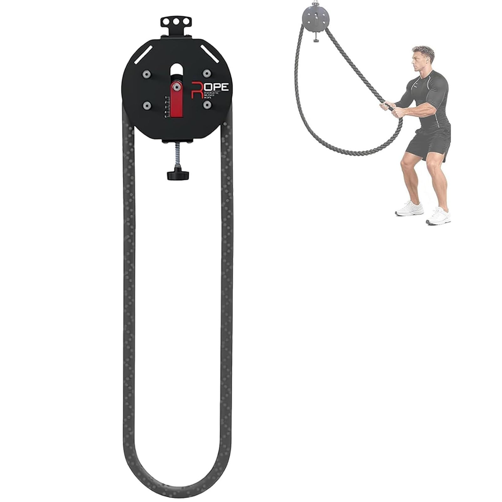 Ofyphth Endless Rope Trainer, Endless Rope Trainer for Home Gym, 5-30kg Adjustable Resistance Pulley Cable Machine, Fitness Rope Puller Machine, for Physical Training. Red