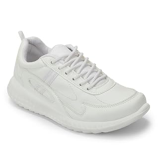 Liberty Force 10 STUDENT2L White School Lacing Uniform Shoes for Kids - 3