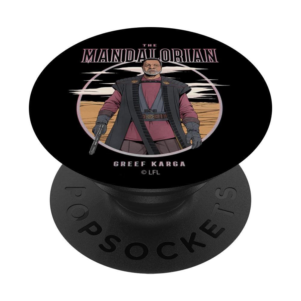 Star Wars The Mandalorian Greef Karga Lonely Vintage PopSockets Swappable PopGrip, Black