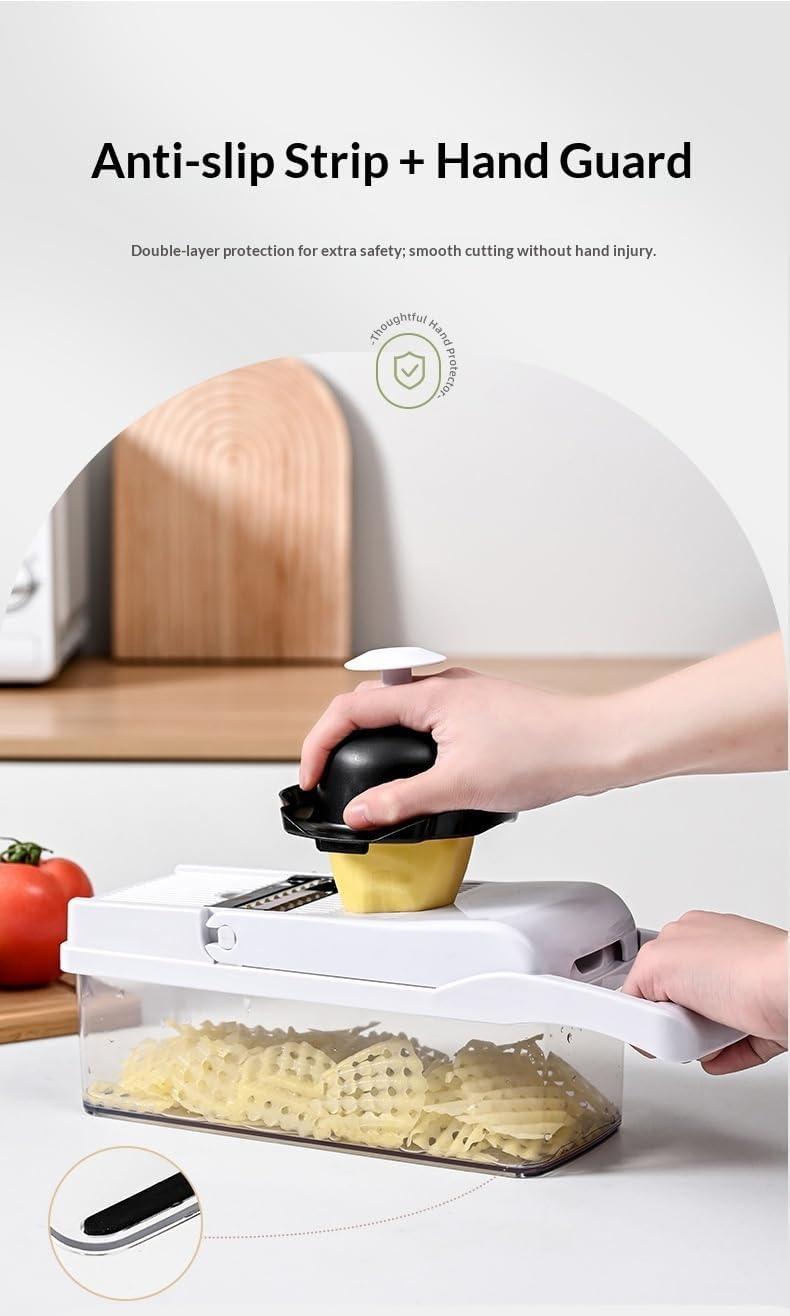 26 in 1 Vegetable Chopper, Multi-Function Kitchen Slicer Dicer Set with Onion Chopper, Garlic Mincer, Mandoline Slicer, Julienne Cutter, Fruit Grater, Food Prep Container