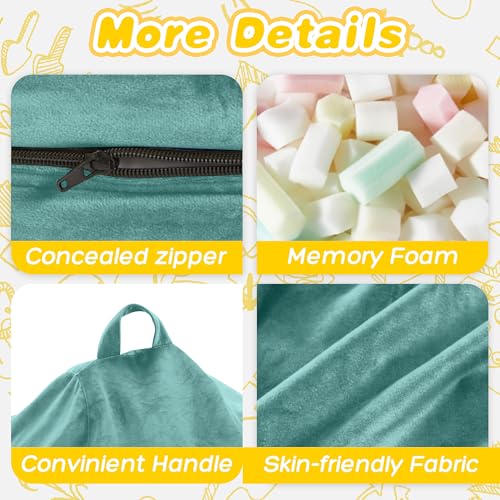Image of HABUTWAY 2FT Bean Bag Chair, 2' Beanbags Small Bean Bag Chairs with Filling, Teardrop Bean Bag Chair Luxurious Velvet Ultra Soft Fur with Removable Cover (Aqua Ombre)