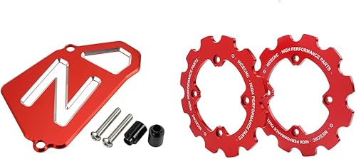 Miniatura 1 de NICECNC Funda protectora de manivela roja para piñón guía de cadena y protector de cadena de doble piñón compatible con Yamaha Raptor 700 700R