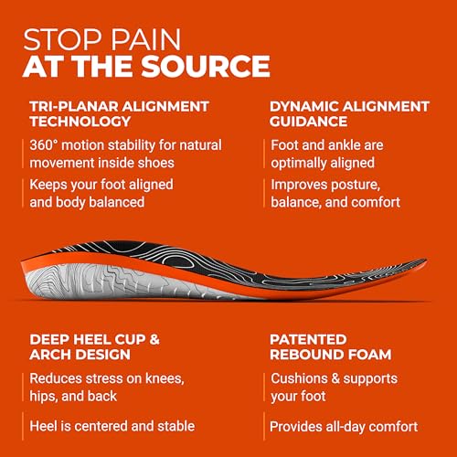 Image of Protalus M-100 Lite Insoles - Patented Alignment Technology for Premium Heel & Arch Support - Deep Heel Cup for Active & Casual Shoes, Work Boots, Maximum Everyday Comfort, ML100
