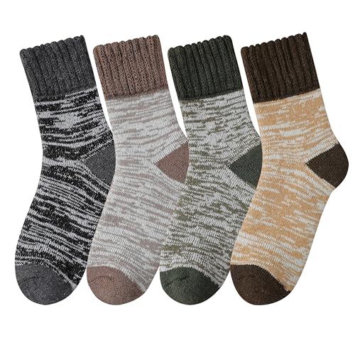 Image of MAGIARTE Womens Boot Wool Socks Christmas Gift Pack Winter Thick Warm Vintage Cozy Crew Socks for Women 3 /4 /5- Pack