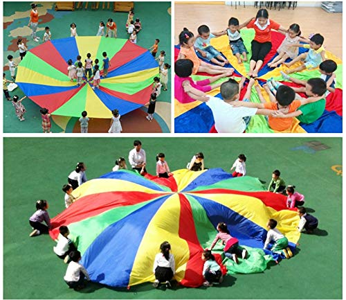 FixtureDisplays(r) 12 Foot Play Parachute for Kids 8 Handles with Storage Bag Play Parachute for Kids Tent Picnic Mat Blanket 16877-NPF - Image 4