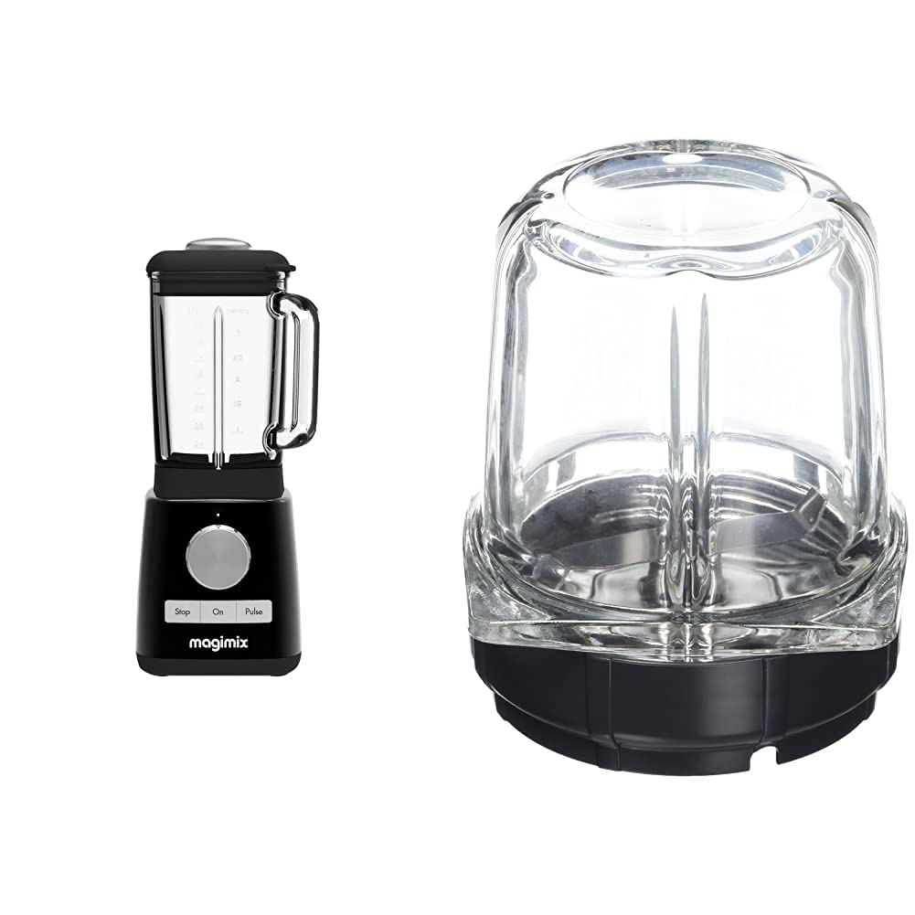 Magimix 11610 Le Blender, Black Finish & 17654 Mill Attachment, Glass, Clear