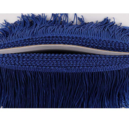 Heartwish268 Fringe Trim Lace Polyerter Fibre Tassel 4Inch Wide 10 Yards Long For Clothes Accessories Latin Wedding Dress Diy Lamp Shade Decoration Black (Royal Blue) #TOP4