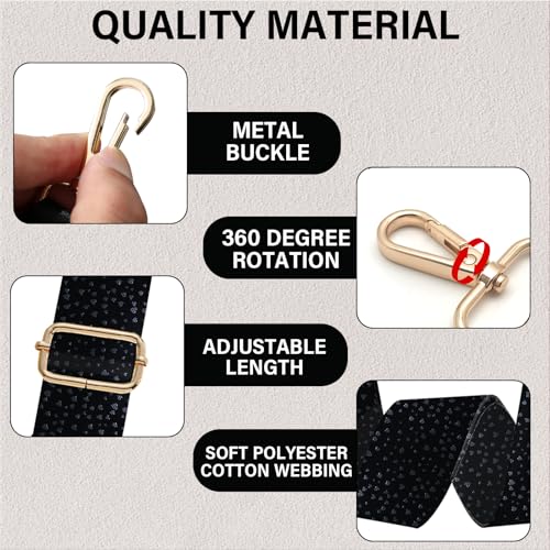 Image of Purse Strap Crossbody Shoulder Canvas Straps 1.5 inch Wide Replacement Adjustable Aesthetic Cute for Women Girls Bag