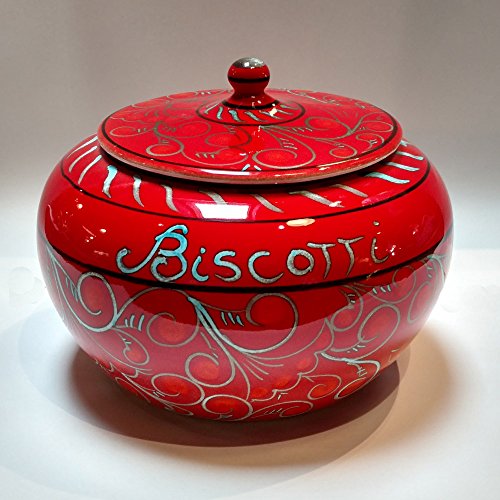 Tramonto Hand Painted Ceramic Biscotti Jar - Handmade in Italy
