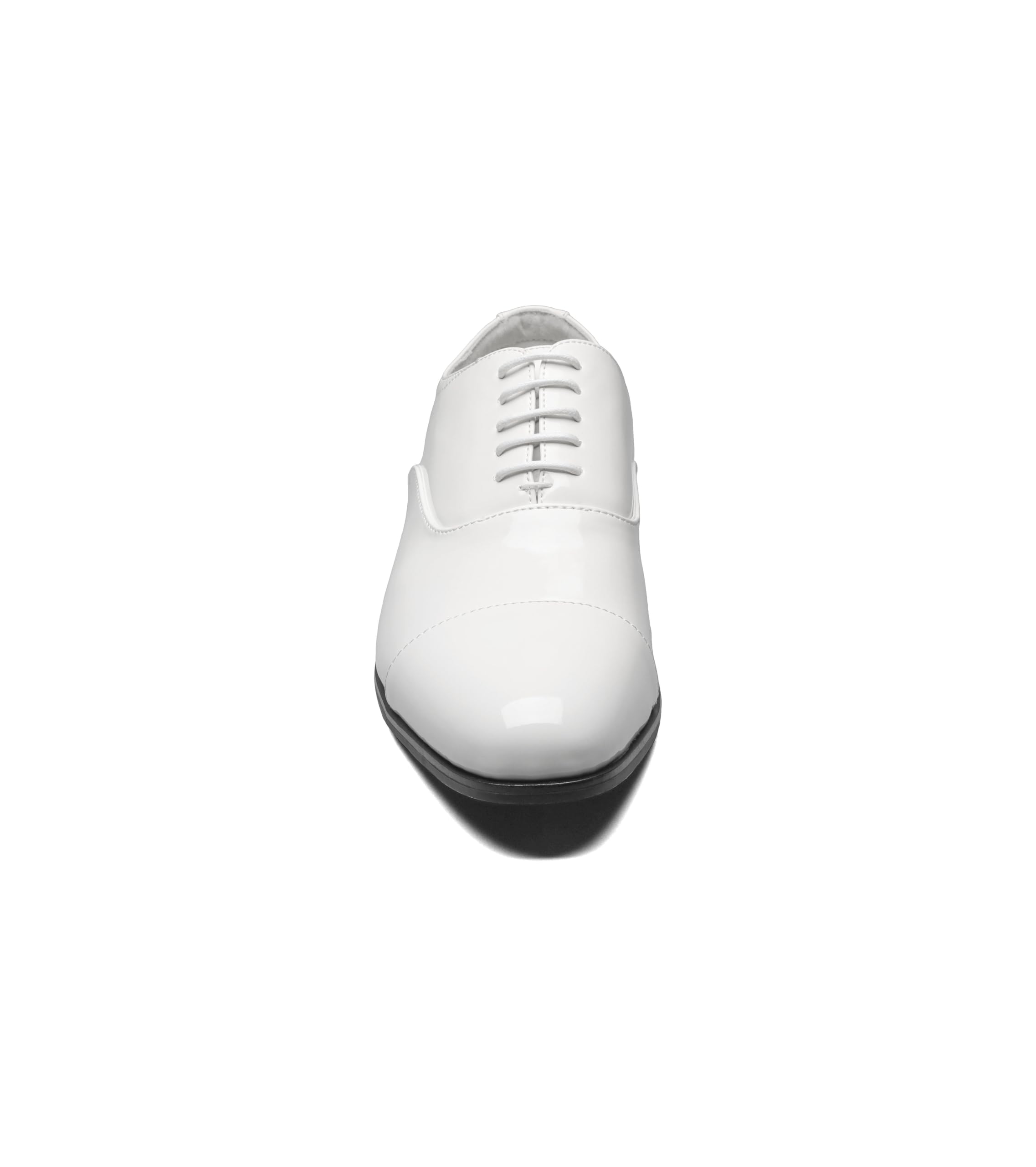 Stacy Adams Gala Herren Smoking Schnürschuh mit Zehenkappe Oxford, weiße Lacklederoptik, 44.5 EU