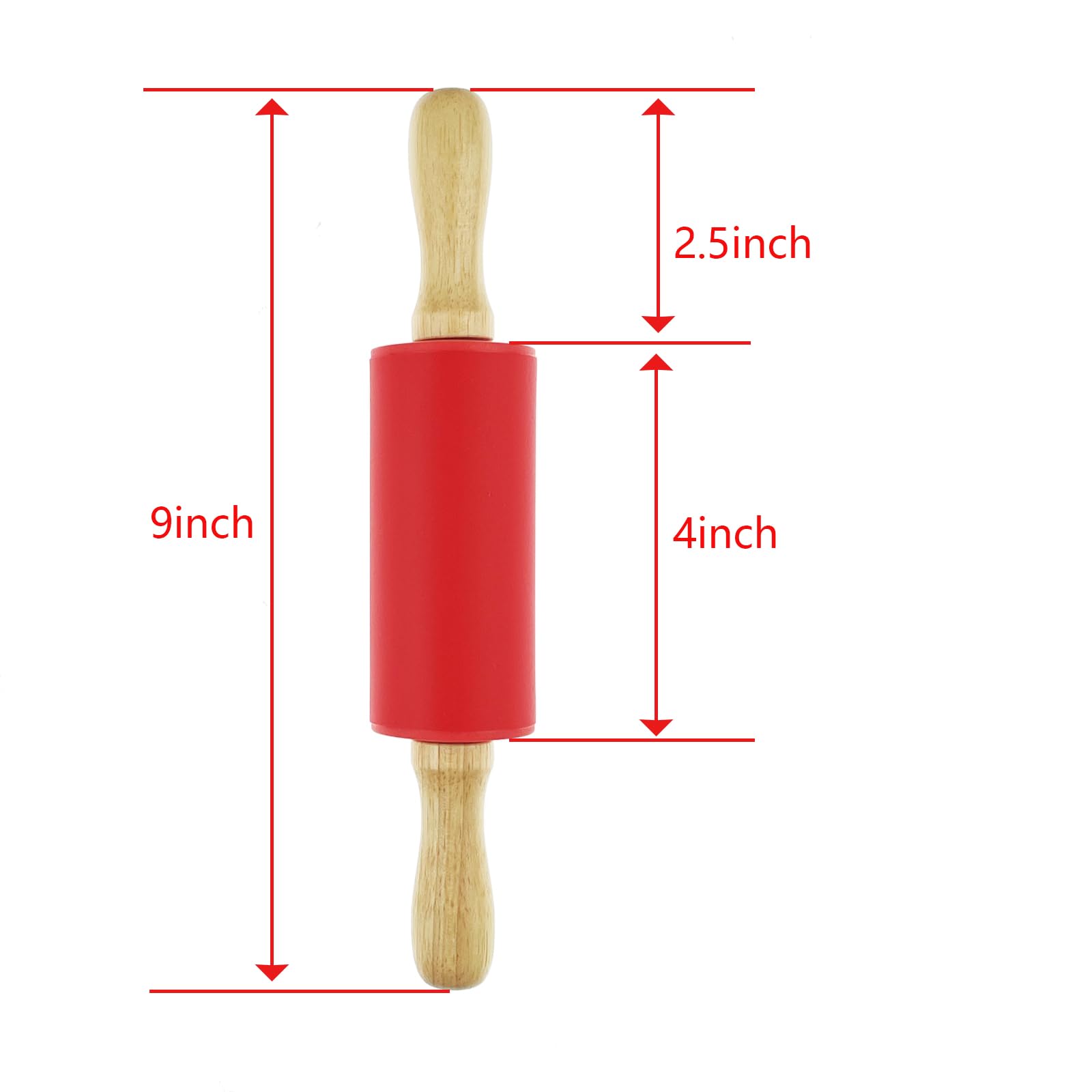 Kasteco 12 Pack Mini Small Rolling Pin for Kids, 9 Inch Kids Rolling Pin Wooden Handle